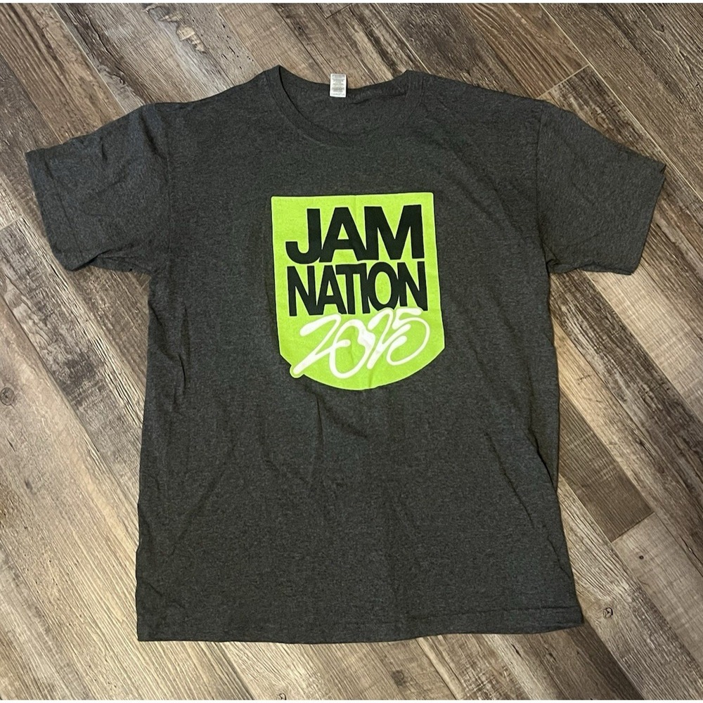 Christian Music Jam Nation 2025 Concert Grey Gray Green Tee Shirt Size Medium